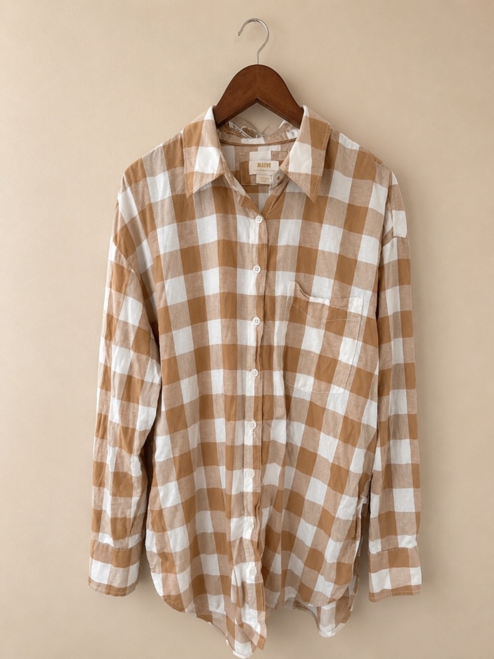 Maeve by Anthropologie Buffalo Check Button Front Shirt | 100% Cotton Medium - Picture 2 of 10